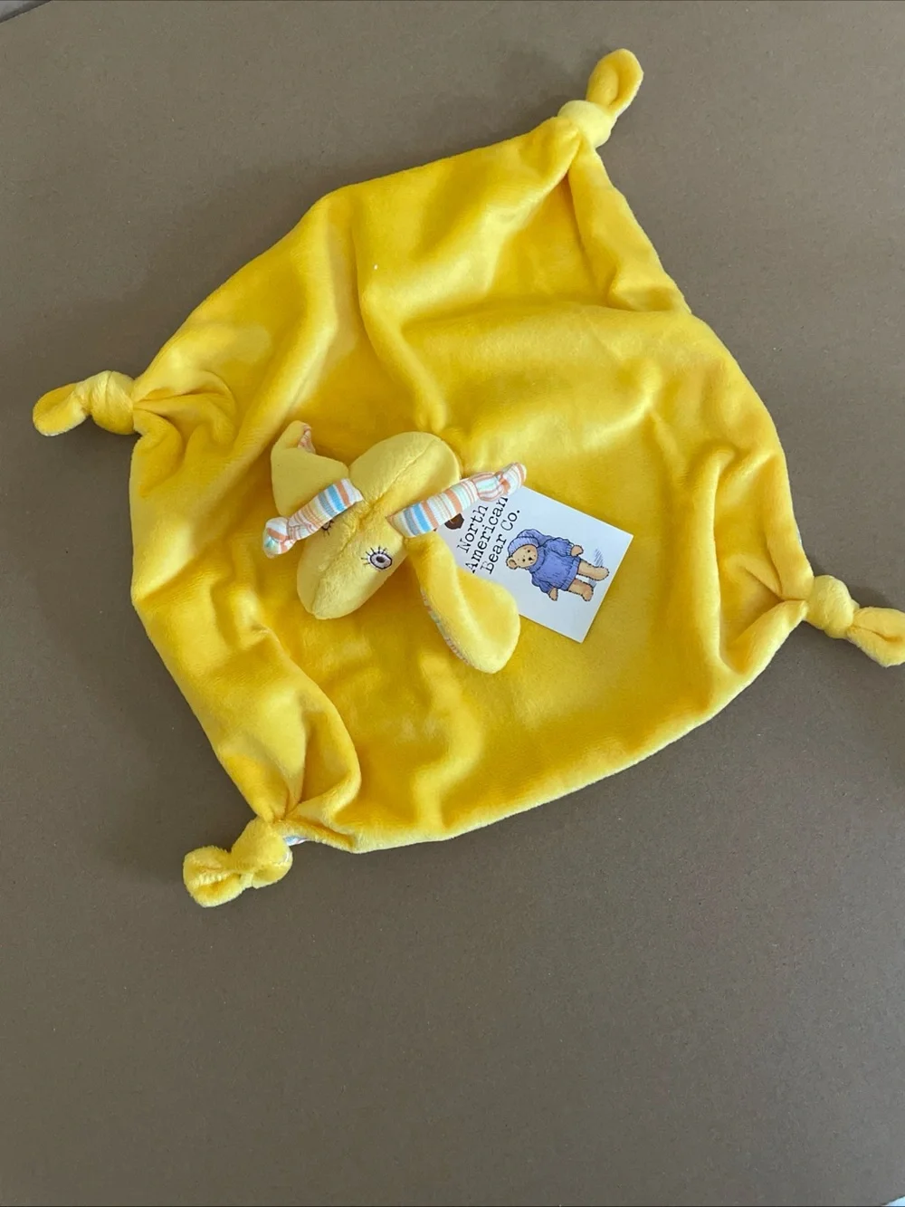 North American Bear Co. Yellow Plush Bunny Comforter